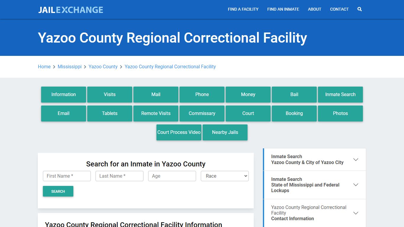 Yazoo County Regional Correctional Facility - Jail Exchange